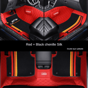 Custom Fit Car Floor Mats Waterproof Leather Double Layers Full Set With Logo for 99% Car Models