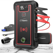 Carica l&#39;immagine nel visualizzatore di Gallery, 2500A 23800mAh Car Jump Starter 10W wireless charger Car Battery Power Bank with LCD Screen LED Flashlight Safety Hammer
