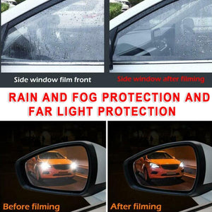 4Pcs Soft Anti Fog Film Car Rear Mirror Protective Film Window Clear Rainproof Rear View Mirror Protective Anti-glare Clear Film