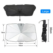 Laden Sie das Bild in den Galerie-Viewer, Car Windshield Sun Shade Cover Umbrella Uv Rays And Heat Sun Visor Protector Foldable Reflector Umbrella
