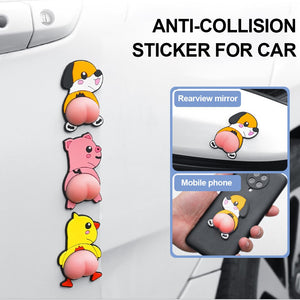 Universal Car Door Edge Guard Cartoon Cute Butt Car Door Protector Sticker Anti-collision Rearview Mirror Door Bumper Protector